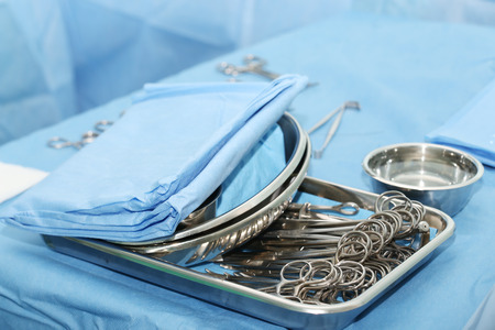 medical instruments in surgery roomの写真素材