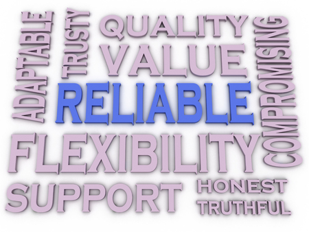 3d imagen Reliable issues concept word cloud backgroundの写真素材