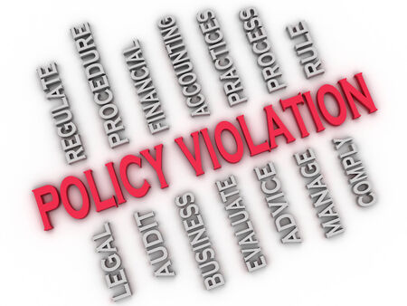3d image Policy Violation issues concept word cloud backgroundの写真素材