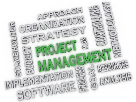 3d image project management issues concept word cloud backgroundの写真素材
