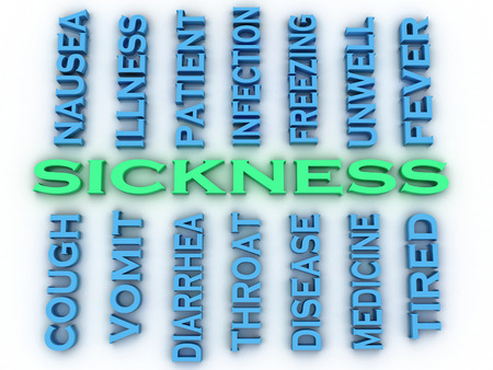3d image sickness issues concept word cloud backgroundの写真素材
