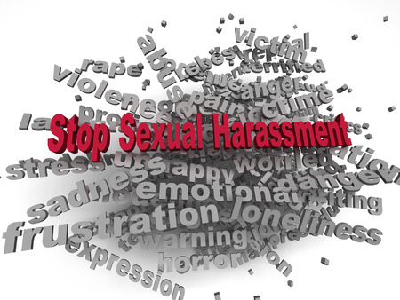 3d image Stop Sexual Harassment  issues concept word cloud backgroundの写真素材