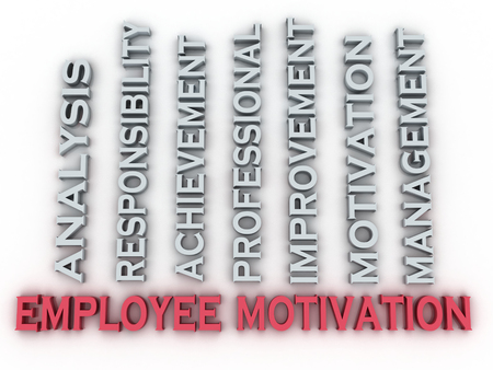 3d image employee motivation  issues concept word cloud backgroundの写真素材
