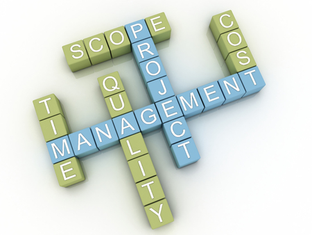 3d image project management  issues concept word cloud backgroundの写真素材