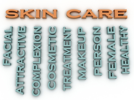 3d image Skin care issues concept word cloud backgroundの写真素材