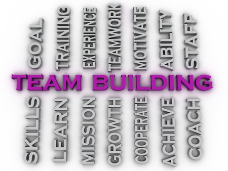 3d image team building  issues concept word cloud backgroundの写真素材