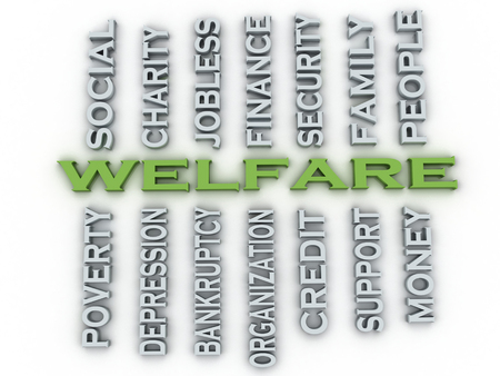 3d image Welfare issues concept word cloud backgroundの写真素材