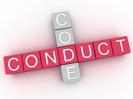 3d image Conduct Code  issues concept word cloud backgroundの写真素材