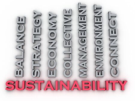 3d image Sustainability  issues concept word cloud backgroundの写真素材