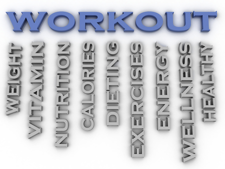 3d image Workout  issues concept word cloud backgroundの写真素材