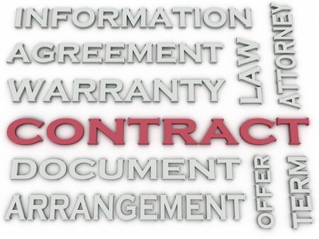 3d image Contract  issues concept word cloud backgroundの写真素材