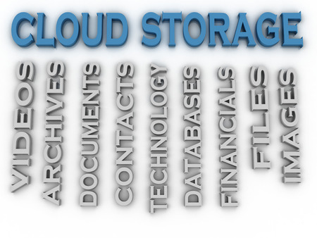 3d image Cloud storage issues concept word cloud backgroundの写真素材
