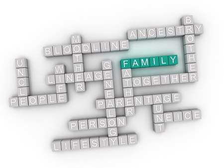 3d image Family issues concept word cloud backgroundの写真素材