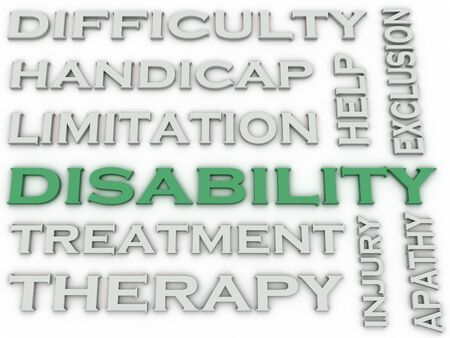 3d image Disability issues concept word cloud backgroundの写真素材