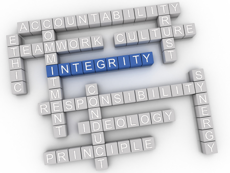 3d image Integrity issues concept word cloud backgroundの写真素材