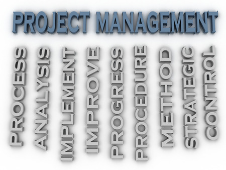 3d image Project management issues concept word cloud backgroundの写真素材