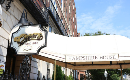 BOSTON, SEPT. 9: Cheers Restaurant Bar Founded in 1969 as the Bull & Finch Pub, the bar is best remembered internationally as the exterior of the bar seen in the hit NBC sitcom Cheers, which ran between 1982 and 1993 in Boston on Sept 9, 2016.のeditorial素材