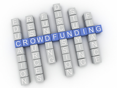 3d image Crowdfunding issues concept word cloud backgroundの写真素材