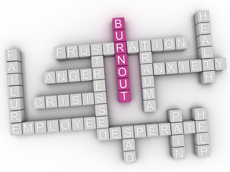 3d image Burnout issues concept word cloud backgroundの写真素材