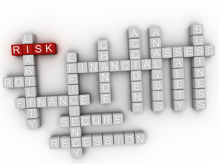 3d Risk word cloud conceptの写真素材