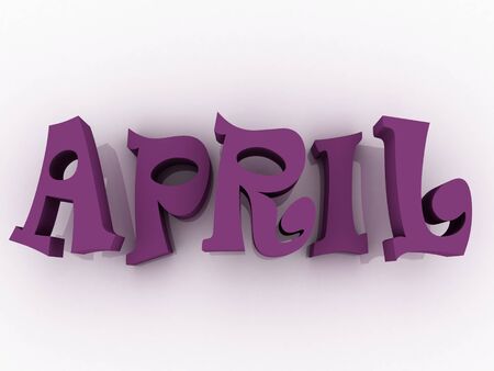 April sign with colour. 3d paper illustration.の写真素材