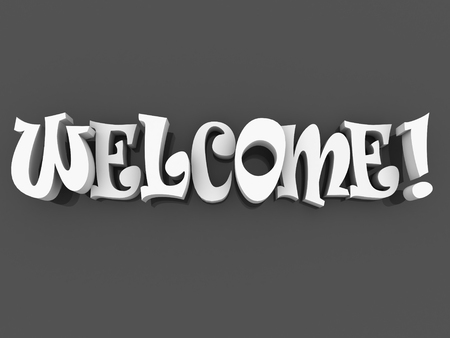 3d Welcome sign with colour. Welcome poster illustration.の写真素材