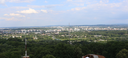 Aerial view of Krakow, Poland.