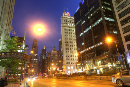 CHICAGO, US, JUL 7:  POV of downtown Chicago in Chicago, US in July 7, 2017.のeditorial素材