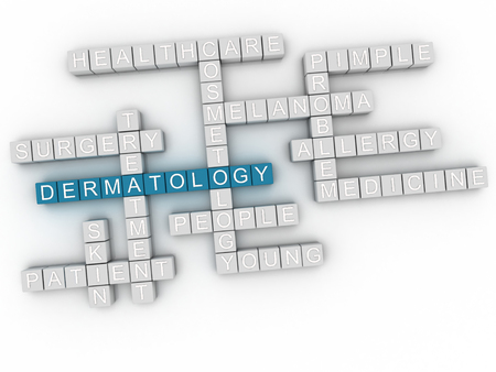 3d image Dermatology word cloud conceptの写真素材