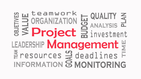 Project Management word cloud concept on white background.の写真素材