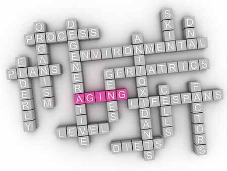 3d Aging word cloud concept - Illustrationの写真素材