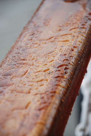 wooden railingの写真素材