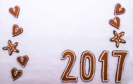 Christmas background with cookies.の写真素材