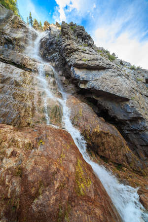 A waterfall in mountain Altai is beautifulの写真素材