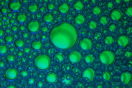Green circles on blue background