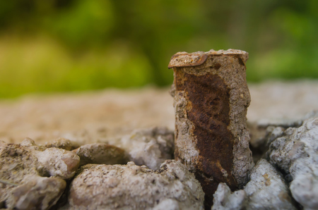 Steel in concreteの写真素材