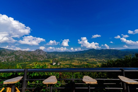 Meadows and mountains The beauty of nature at Phu Langka park in Nan Province, Thailandの写真素材