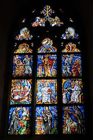 Stained Glass  St  Vitus Cathedral 