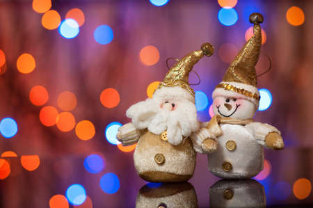 Santa Claus and Snowmanの写真素材