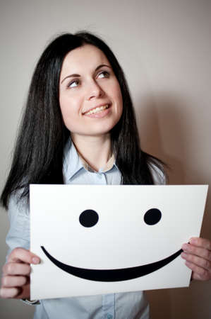 The beautiful Girl lovely smiles, causing positive emotionsの写真素材