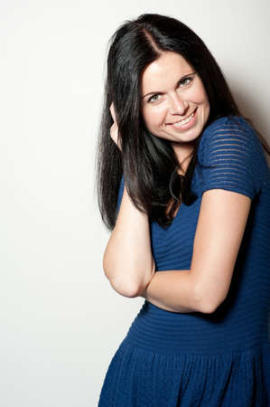 Beautiful young woman, studio photoの写真素材