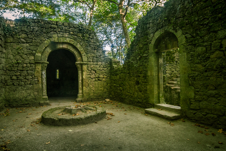 A beautiful view of park in Sintra, Portugalの写真素材