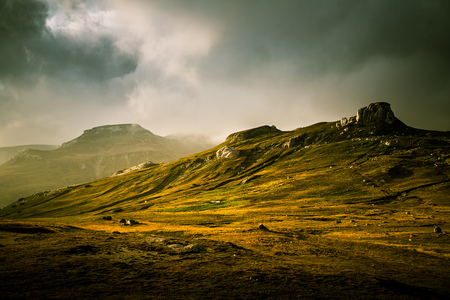A beautiful mountain landscape in Carpathian mountainsの写真素材