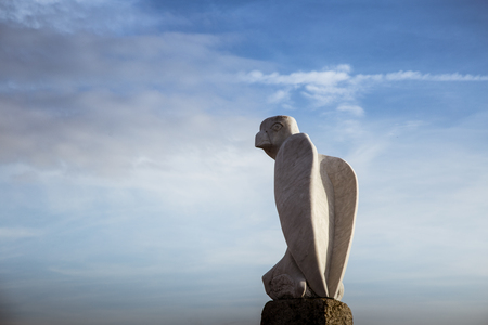 A beautiful bird statues on the Morecambe coastの写真素材