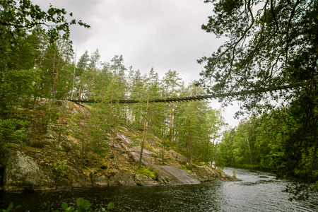 A beautiful lake landscape in Finlandの写真素材