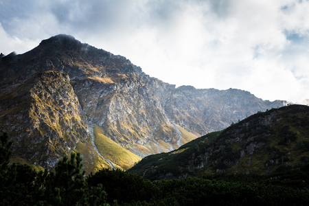 A beautiful mountain landscape in Tatry, Slovakiaの写真素材