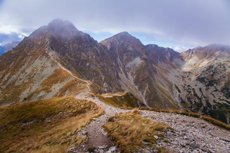 A beautiful mountain landscape in Tatry, Slovakiaの写真素材