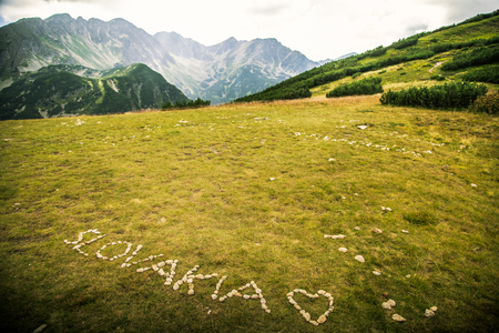 A beautiful mountain landscape in Tatry, Slovakiaの写真素材