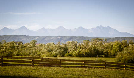 A beautiful Slovakian landscape with Tatra mountains in backgroundの写真素材