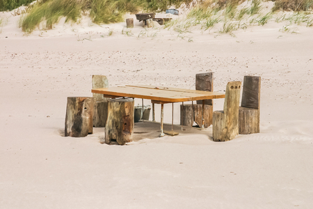 A beautiful landscape of dunes on the coastline of Baltic seaの写真素材